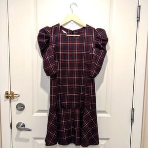 Plaid Puff Sleeve Dress